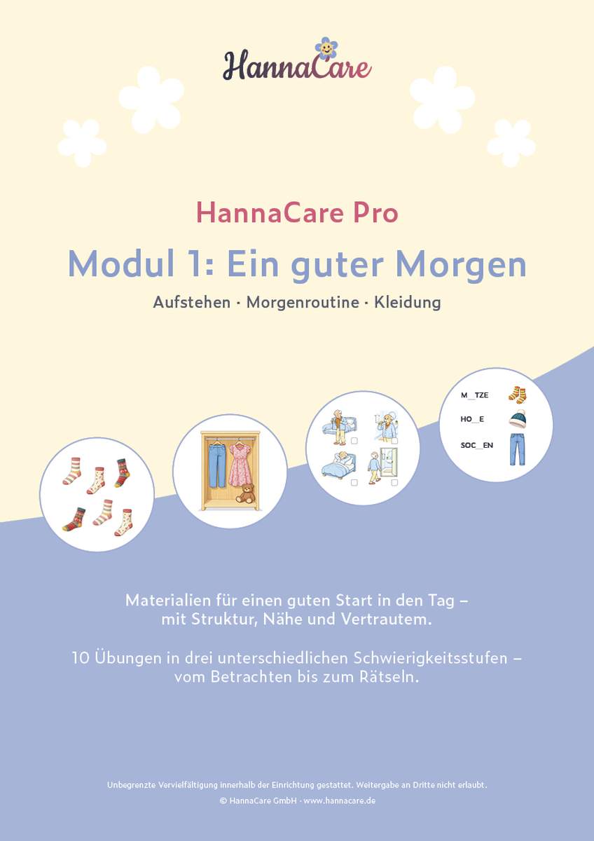 HannaCare Pro Modul 1 Ein guter Morgen Cover des digitalen HannaCare Pro Moduls 1 ‚Ein guter Morgen‘.